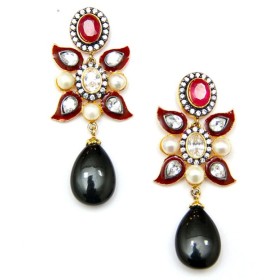 Onyx Ruby Earrings